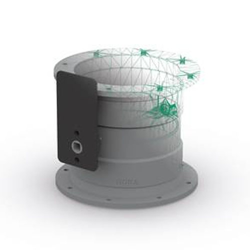 PP-el-s Regelklappe, Motortrageplatte in Rohrrichtung, beidseitig Flansch, elektrisch leitf&auml;hig