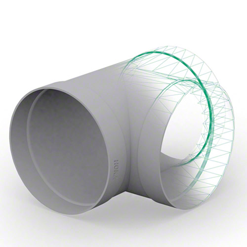 PPs T-St&uuml;ck mit Muffen ,&nbsp; Abgang 90&deg;